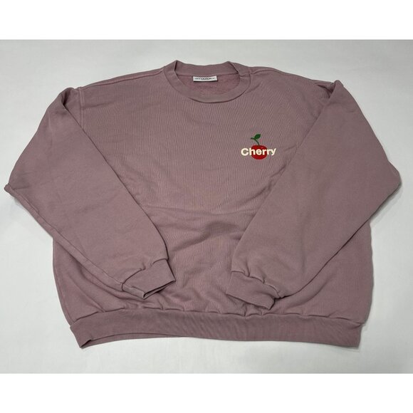 Cherry LA Not An Apple Sweatshirt in Purple - Picture 3 of 5